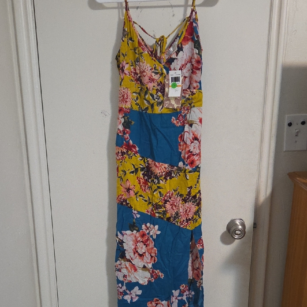Band of Gypsies Yellow and Blue Floral Dress